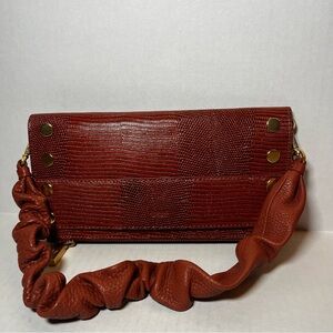 Hammitt Ryan Redwood Leather Gold Hardware Snake Embossed W/ Dustbag